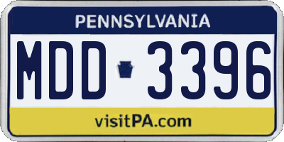 PA license plate MDD3396