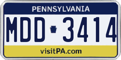 PA license plate MDD3414