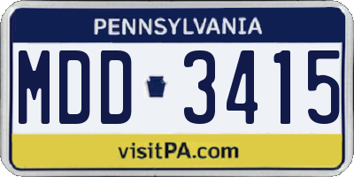 PA license plate MDD3415