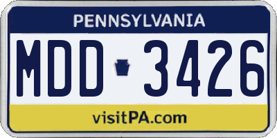 PA license plate MDD3426