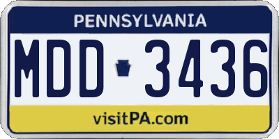 PA license plate MDD3436