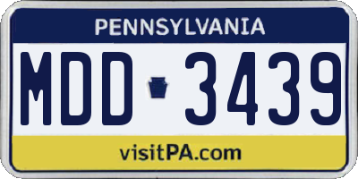 PA license plate MDD3439