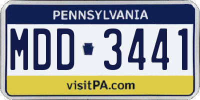 PA license plate MDD3441