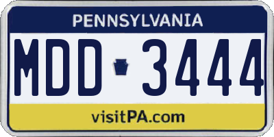 PA license plate MDD3444
