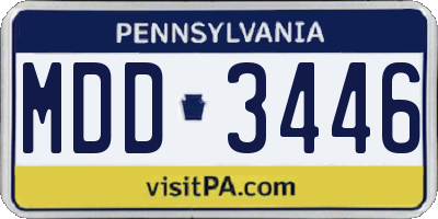 PA license plate MDD3446