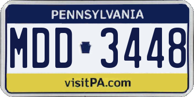 PA license plate MDD3448