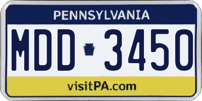 PA license plate MDD3450