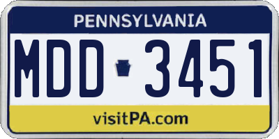 PA license plate MDD3451