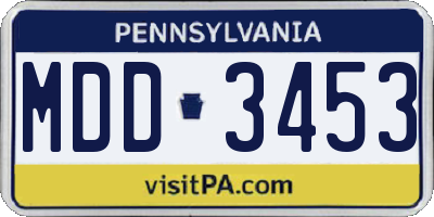 PA license plate MDD3453