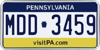 PA license plate MDD3459
