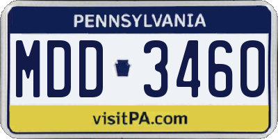 PA license plate MDD3460