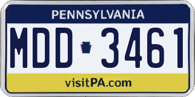 PA license plate MDD3461