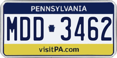 PA license plate MDD3462
