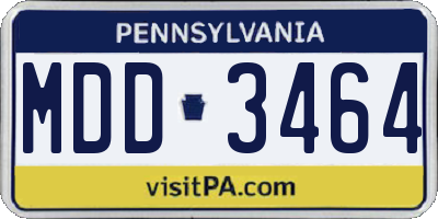 PA license plate MDD3464