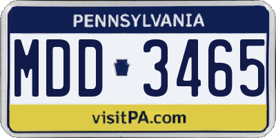 PA license plate MDD3465