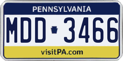 PA license plate MDD3466