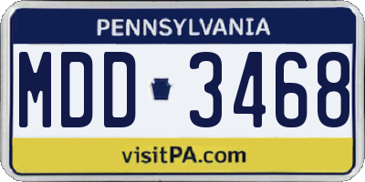 PA license plate MDD3468