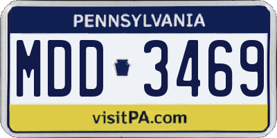 PA license plate MDD3469