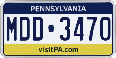 PA license plate MDD3470