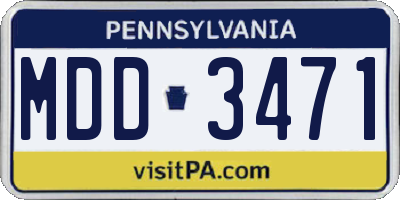 PA license plate MDD3471