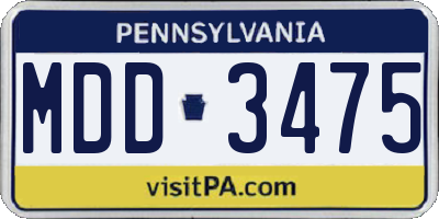 PA license plate MDD3475
