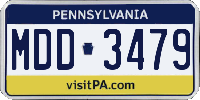 PA license plate MDD3479