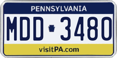 PA license plate MDD3480