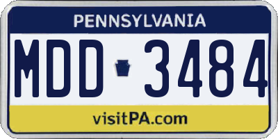 PA license plate MDD3484