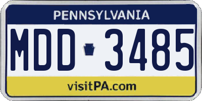 PA license plate MDD3485