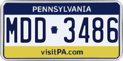 PA license plate MDD3486