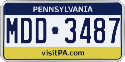 PA license plate MDD3487