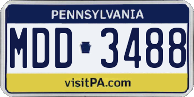 PA license plate MDD3488