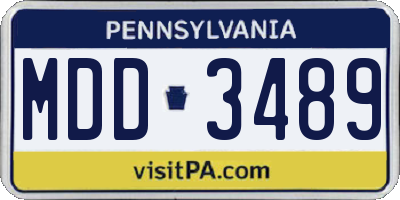 PA license plate MDD3489