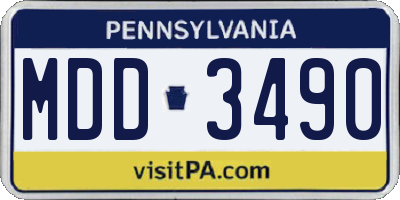 PA license plate MDD3490