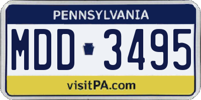PA license plate MDD3495
