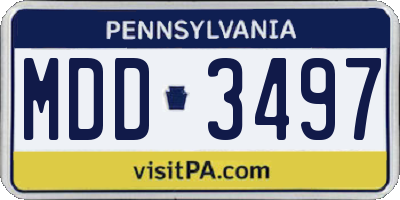 PA license plate MDD3497