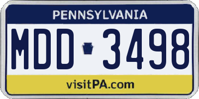 PA license plate MDD3498