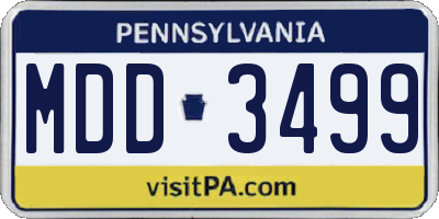 PA license plate MDD3499