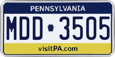 PA license plate MDD3505