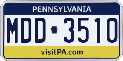 PA license plate MDD3510