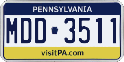 PA license plate MDD3511