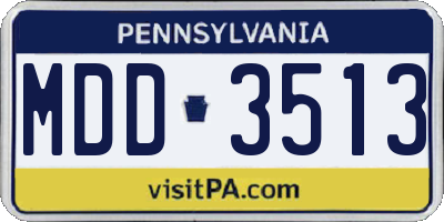 PA license plate MDD3513