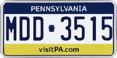 PA license plate MDD3515