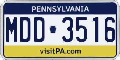 PA license plate MDD3516