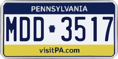 PA license plate MDD3517