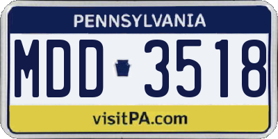 PA license plate MDD3518