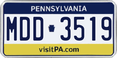 PA license plate MDD3519