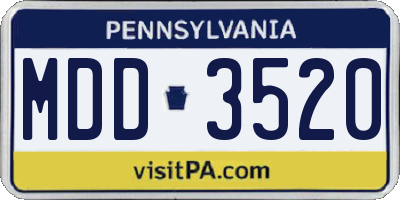 PA license plate MDD3520