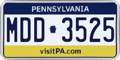 PA license plate MDD3525