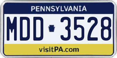 PA license plate MDD3528